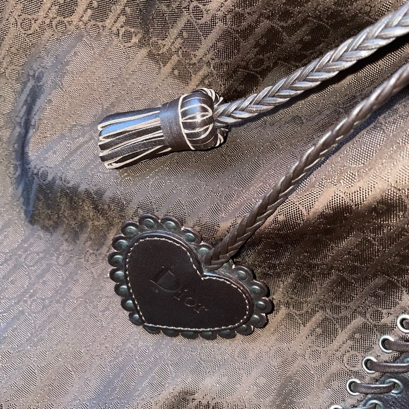 Authentic DIOR Ethnic Collection Brown Diorissimo Print Leather and Canvas Purse - Picture 12 of 15